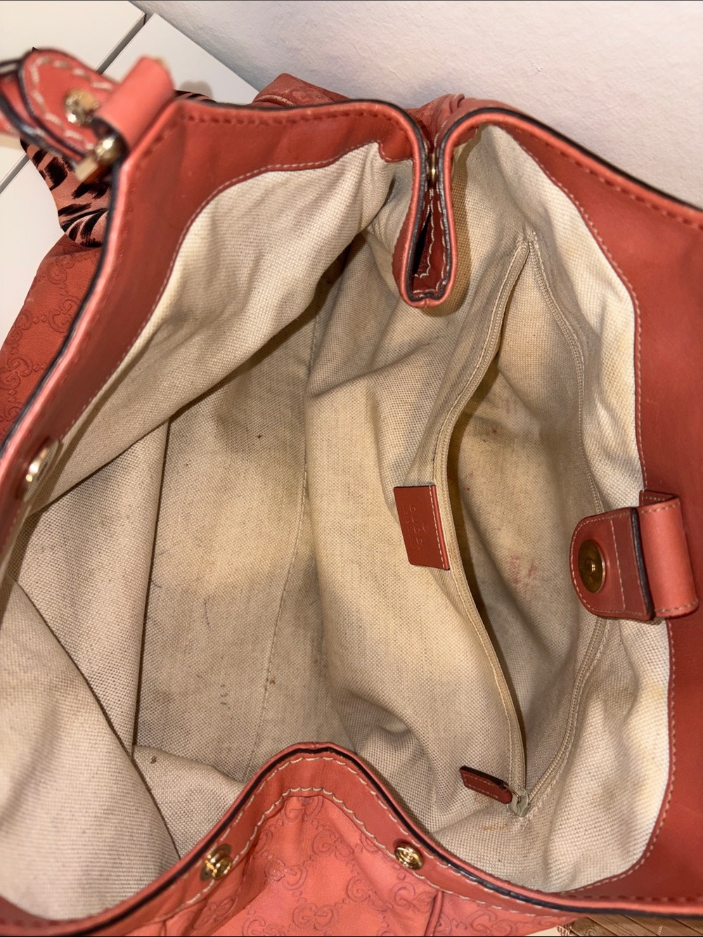 Gucci Medium Sukey Tote Pink Coral Guccissima Leather GG Bag - Picture 7 of 16